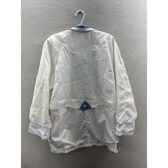 Womens Current Seen Jacket Size Medium White Button Up Windbreaker Vintage - Picture 13 of 16
